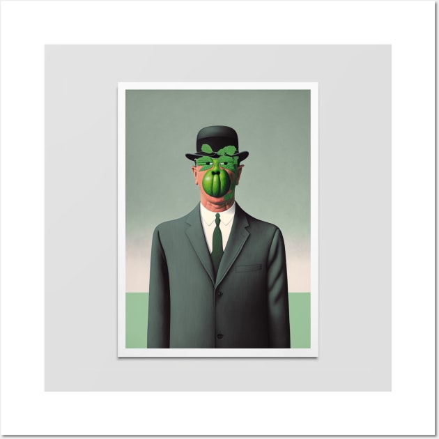 The Son of Man illustration in Rene Magrittees style Wall Art by KOTYA